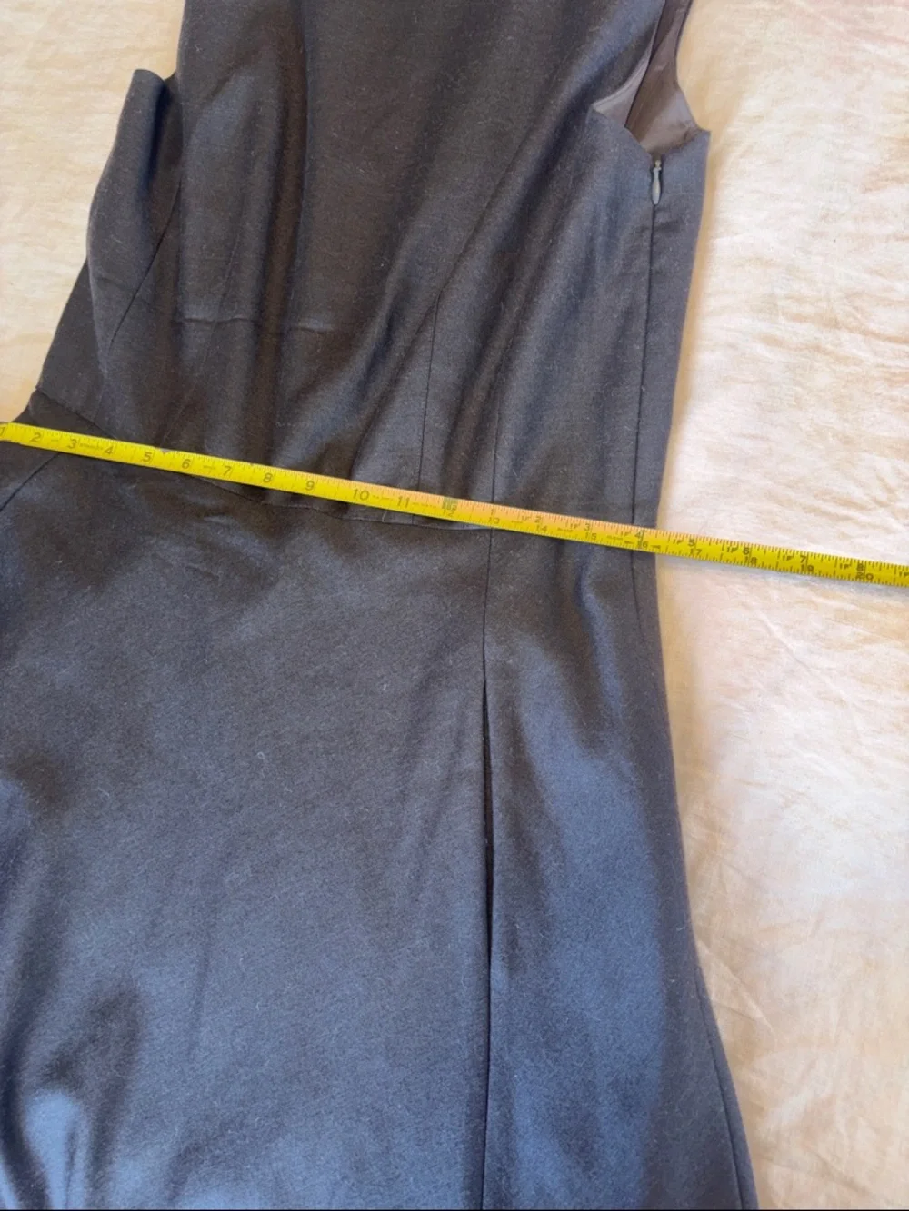 Banana Republic Brown Wool Blend  Sleeveless Fit Flare Midi Dress A-Line pockets - Picture 11 of 14